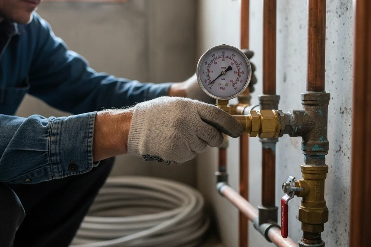 Pressure testing a repaired line during Water Line Repair in Port Byron